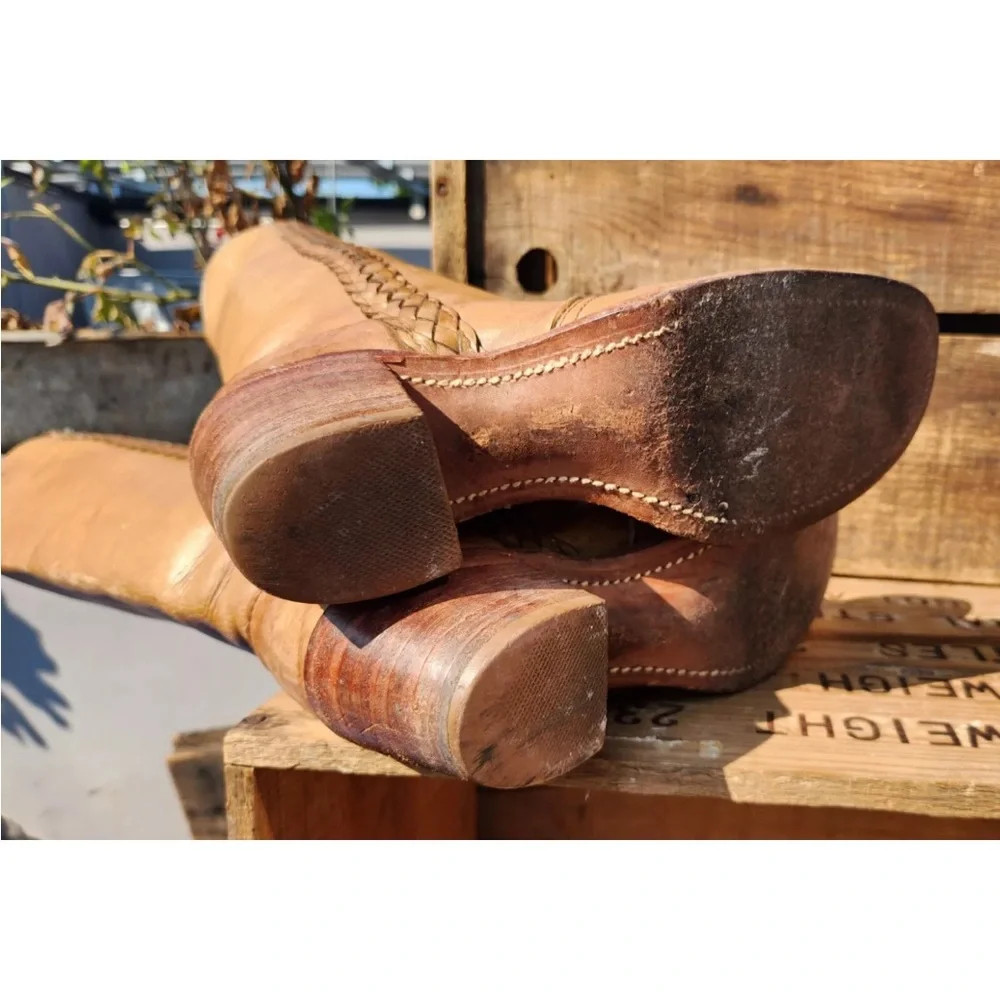 Frye Tan Leather Knee-High Boots - Picture 9 of 11